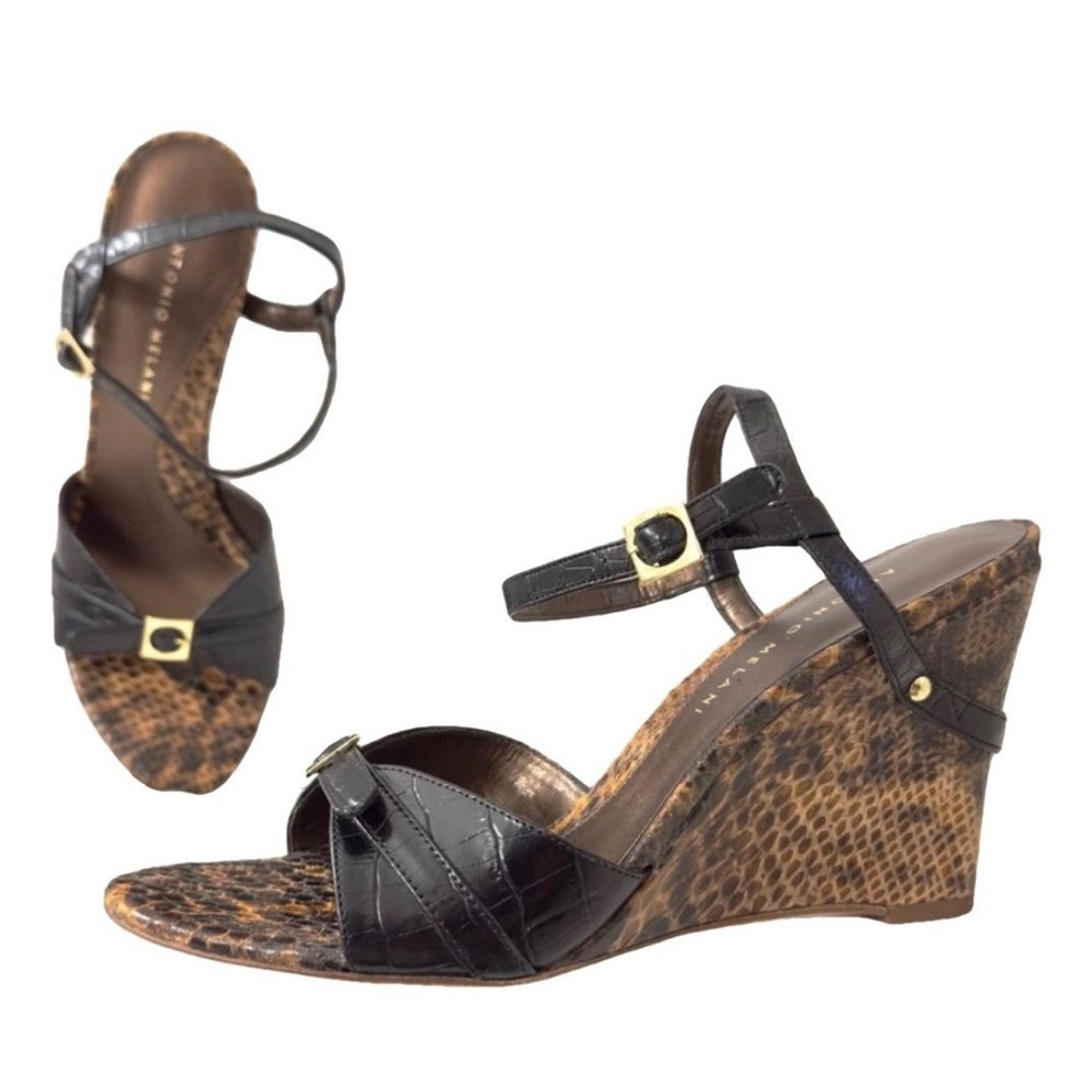 Antonio Melani New Python/Snakeskin Leather Sanda… - image 1